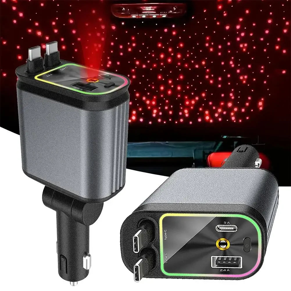 VENCI Starcharge 5-in-1 Retractable Car Charger