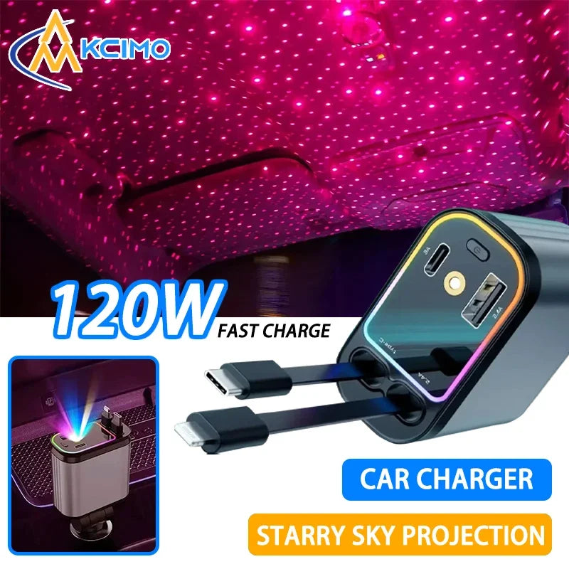 VENCI Starcharge 5-in-1 Retractable Car Charger