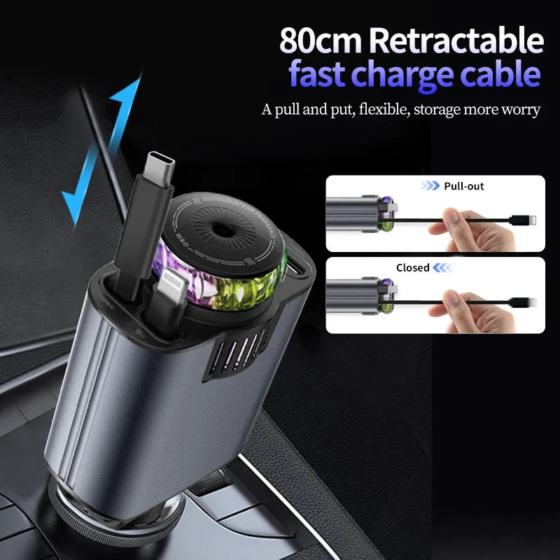 VENCI Starcharge 5-in-1 Retractable Car Charger