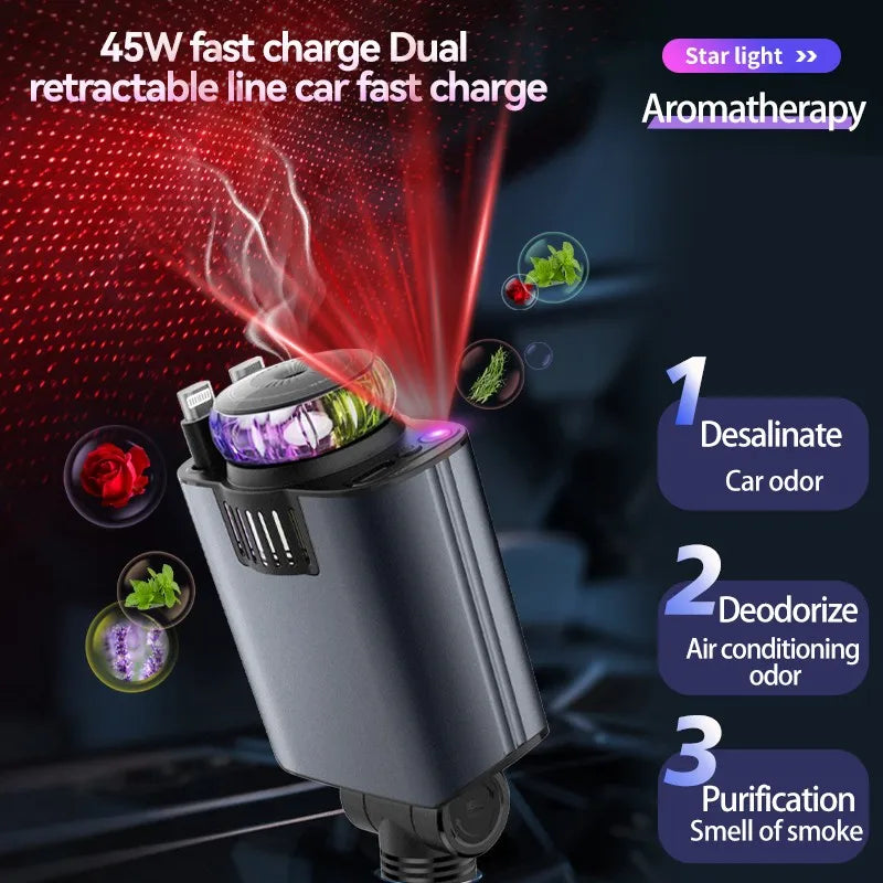 VENCI Starcharge 5-in-1 Retractable Car Charger