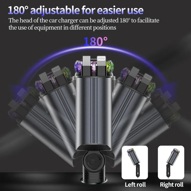 VENCI Starcharge 5-in-1 Retractable Car Charger