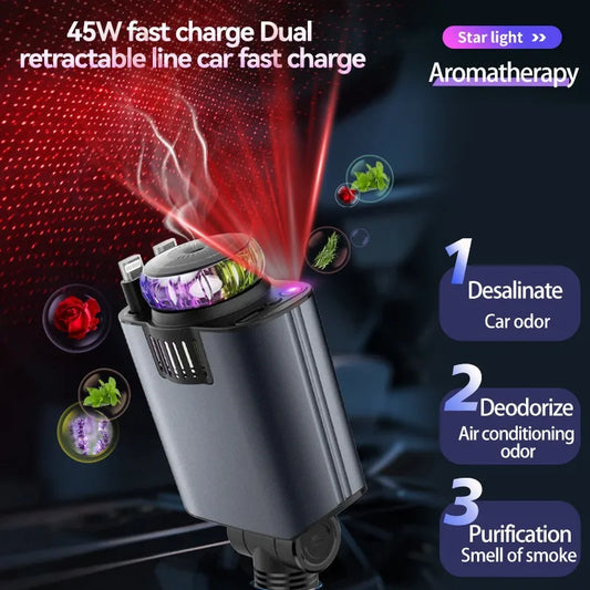 VENCI Starcharge 5-in-1 Retractable Car Charger